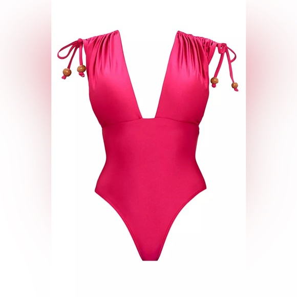 Andrea Iyamah one piece bathing suit. Roba Drawstring One-Piece Swimsuit. - Picture 1 of 5
